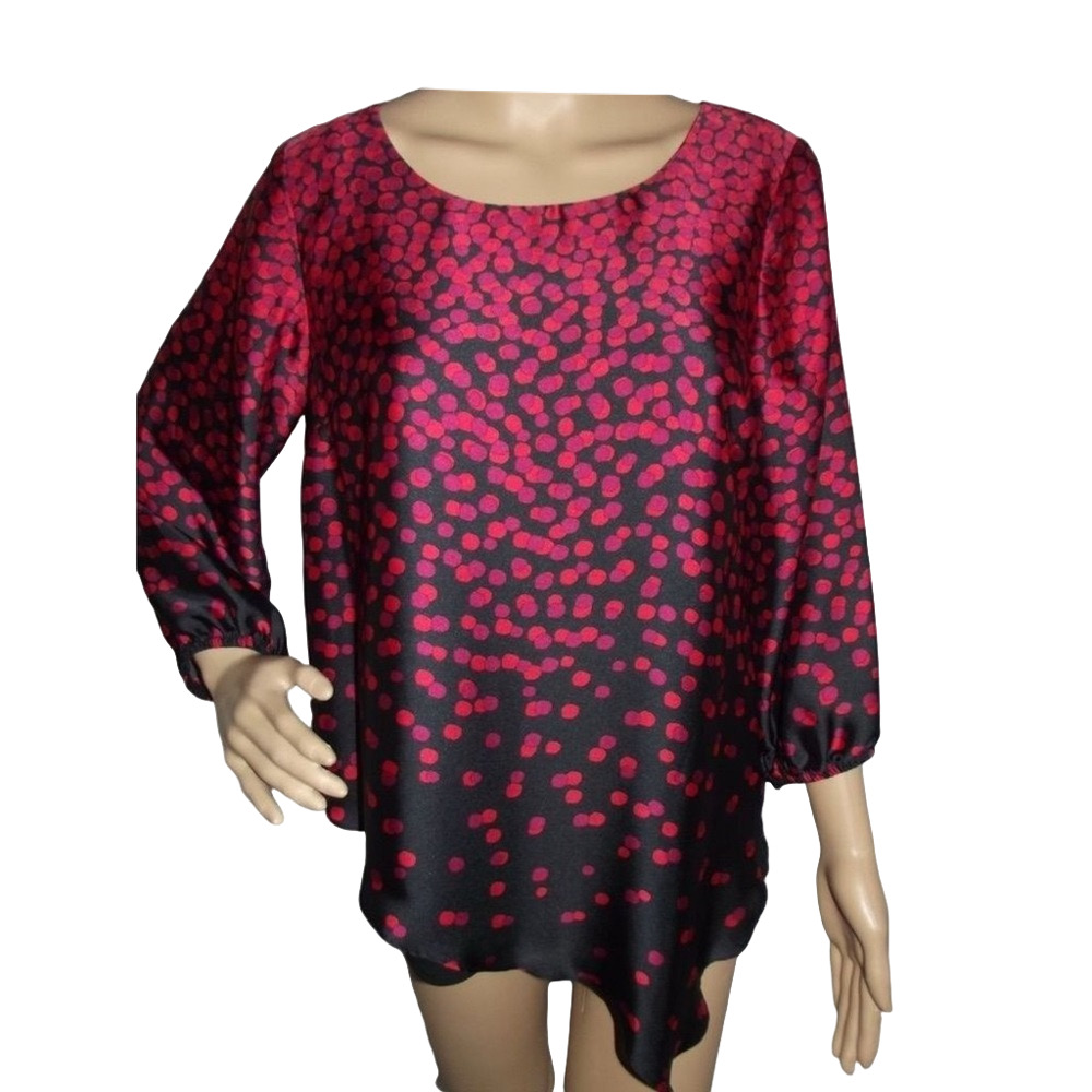 ALYX red burgundy black asymmetric silky NWT  blouse size XL..